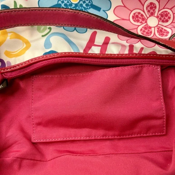 Coach Poppy Daisy Floral Graffiti Shoulder Bag Y2K - Picture 7 of 10